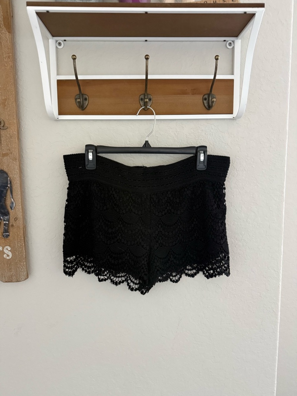 a.n.a Black Crochet Lace Women's Shorts